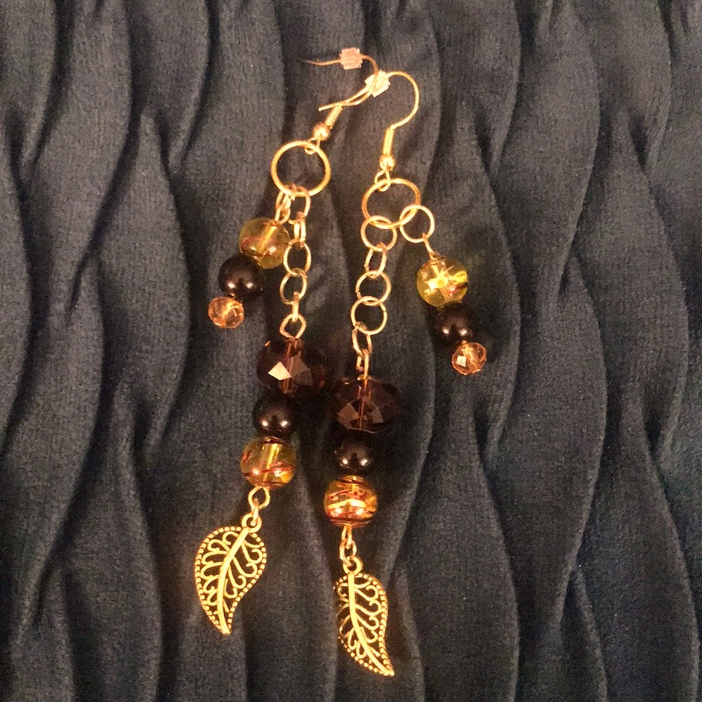 love, Savvy Amber Bronze Beaded Earrings
